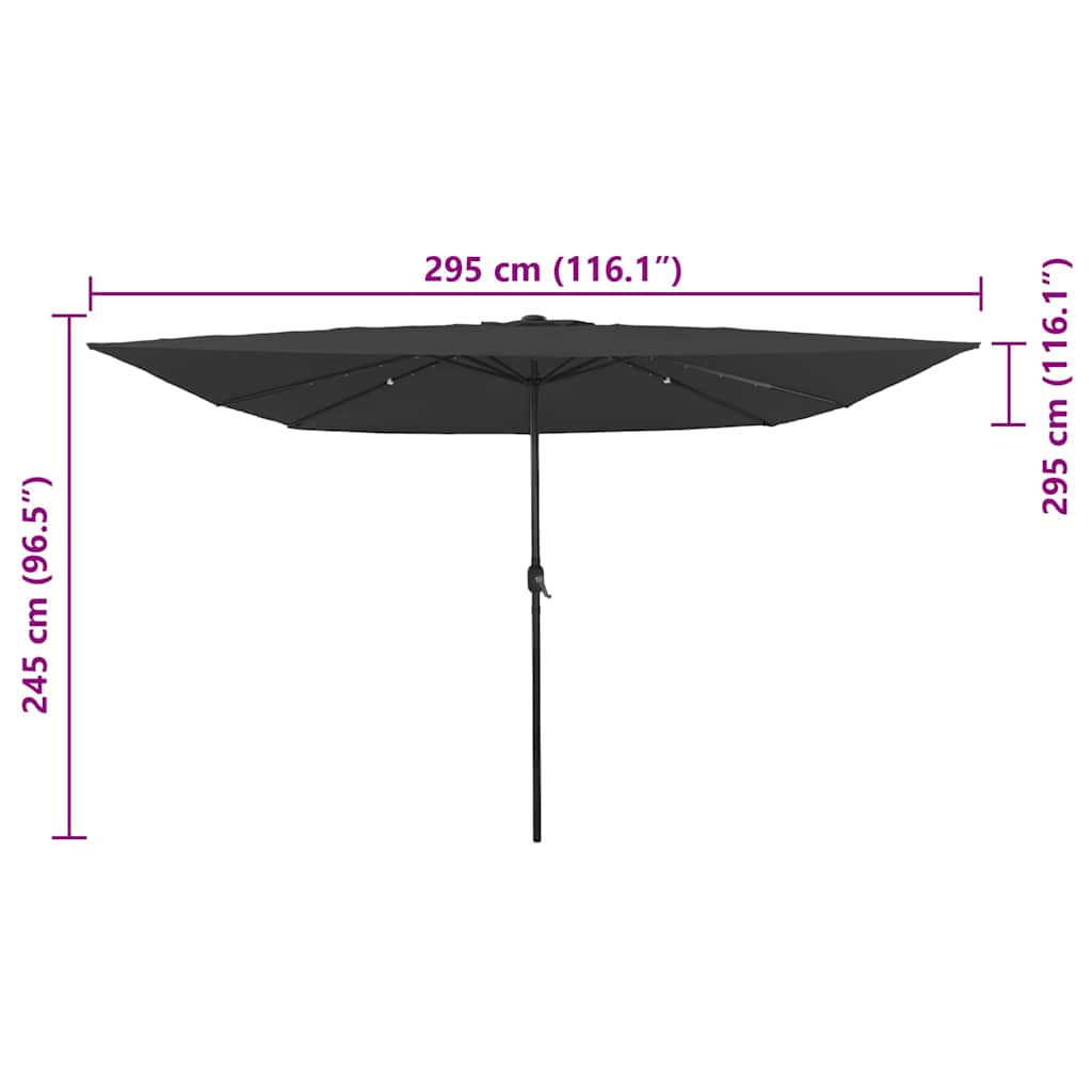 Vrtni suncobran Antracit 295 x 295 x 245 cm Poliester i čelik
