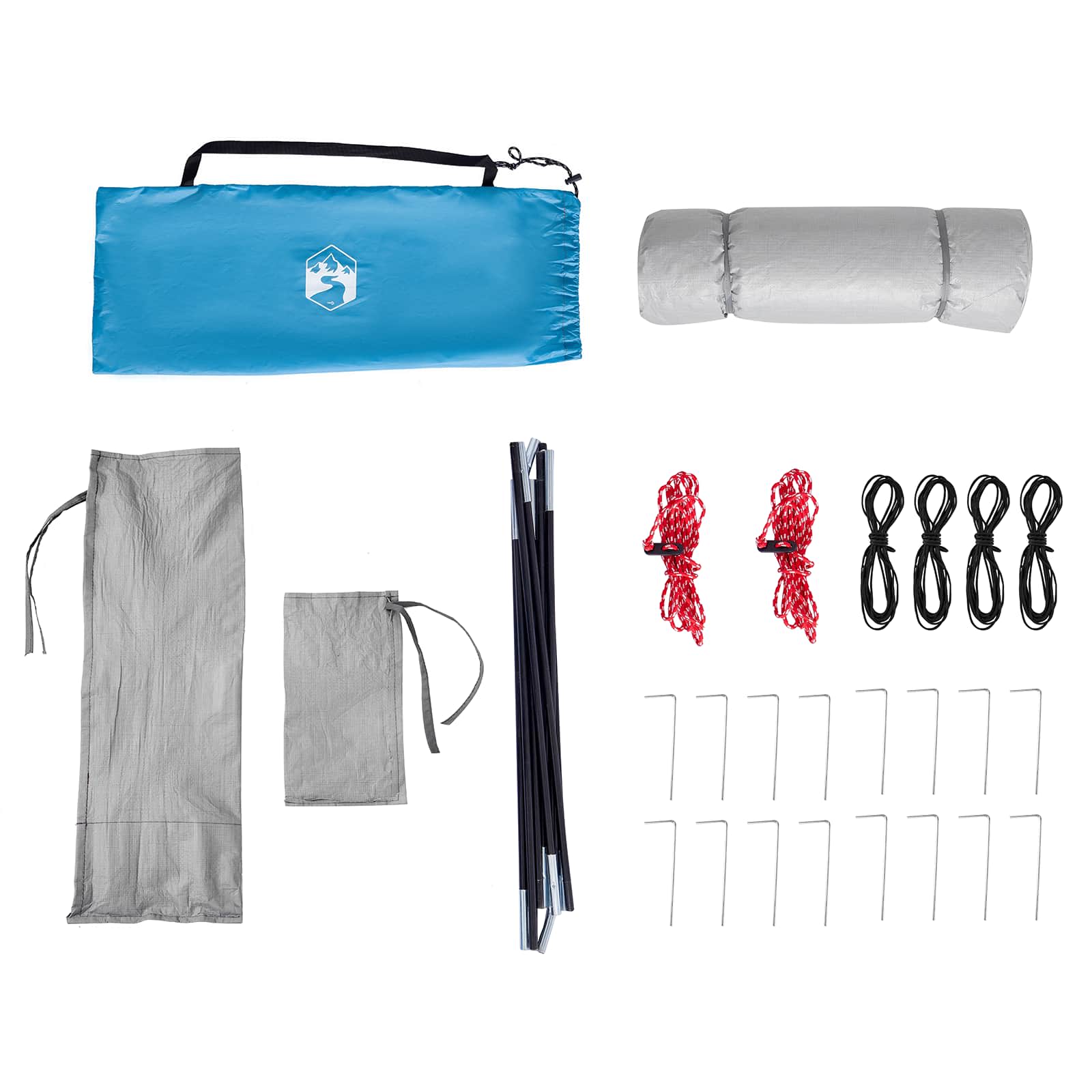 Set Kamp Šatora s krovom s pohranom 2 pcs Plava Tafta i Tkanina
