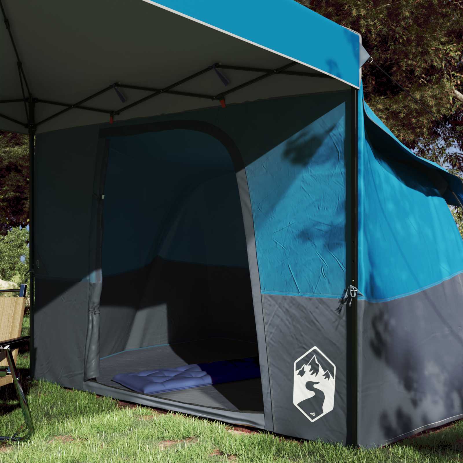 Set Kamp Šatora s krovom s pohranom 2 pcs Plava Tafta i Tkanina