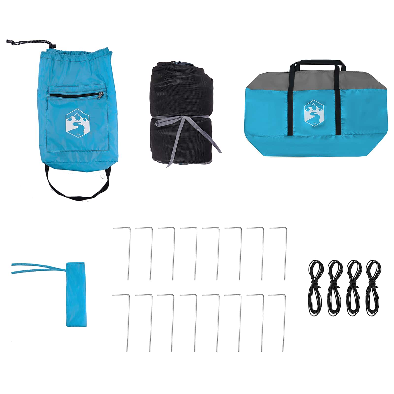 Set Kamp Šatora s krovom s pohranom 2 pcs Plava Tafta i Tkanina
