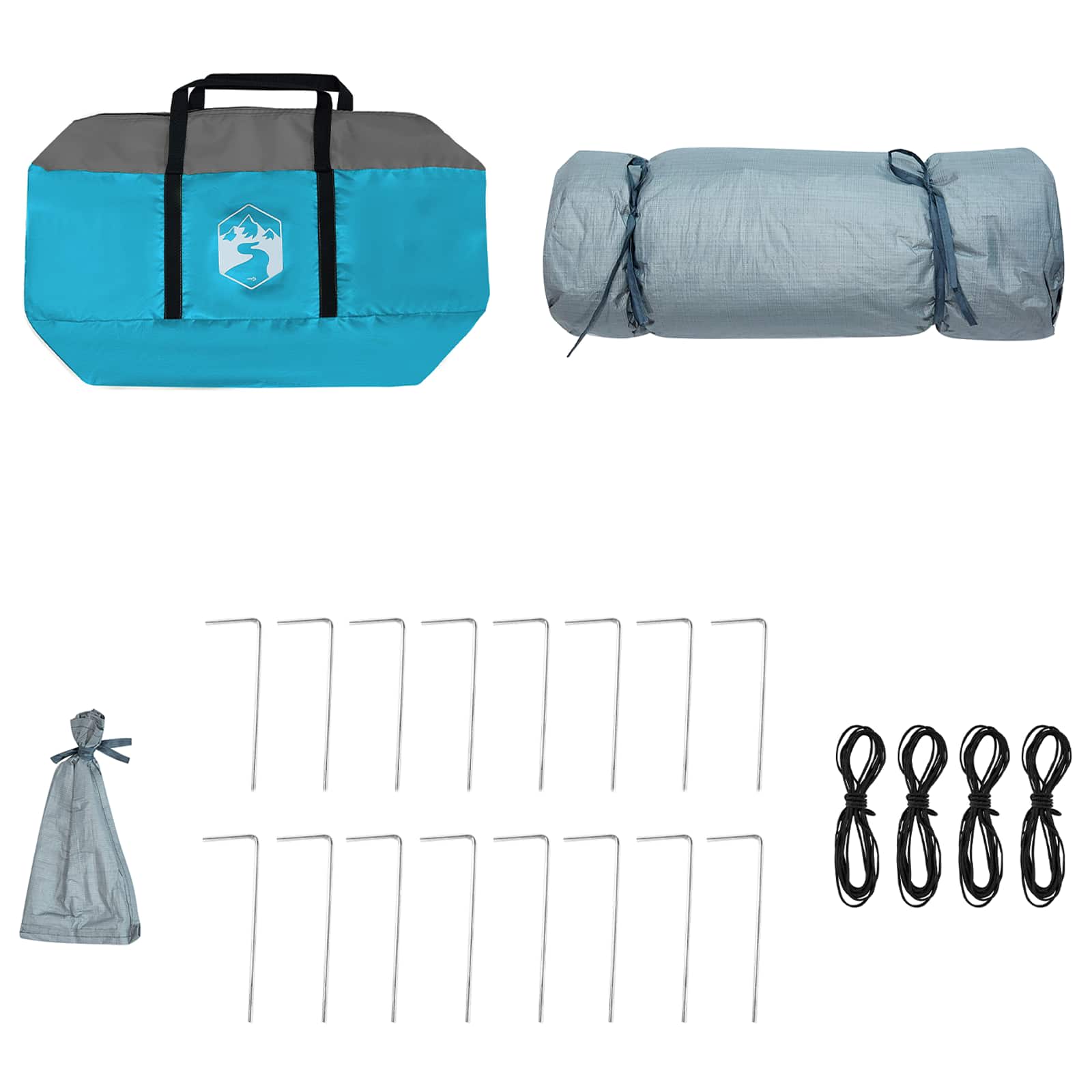Set Kamp Šatora s krovom s pohranom 2 pcs Plava Tafta i Tkanina