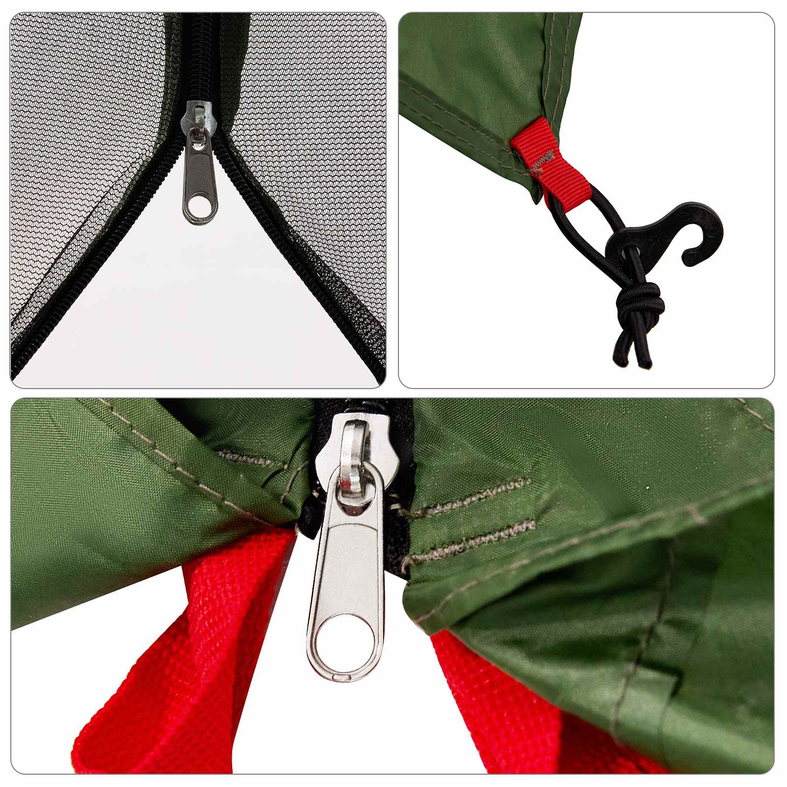 Set Kamp Šatora s krovom 2 pcs Zelena Tafta i Tkanina