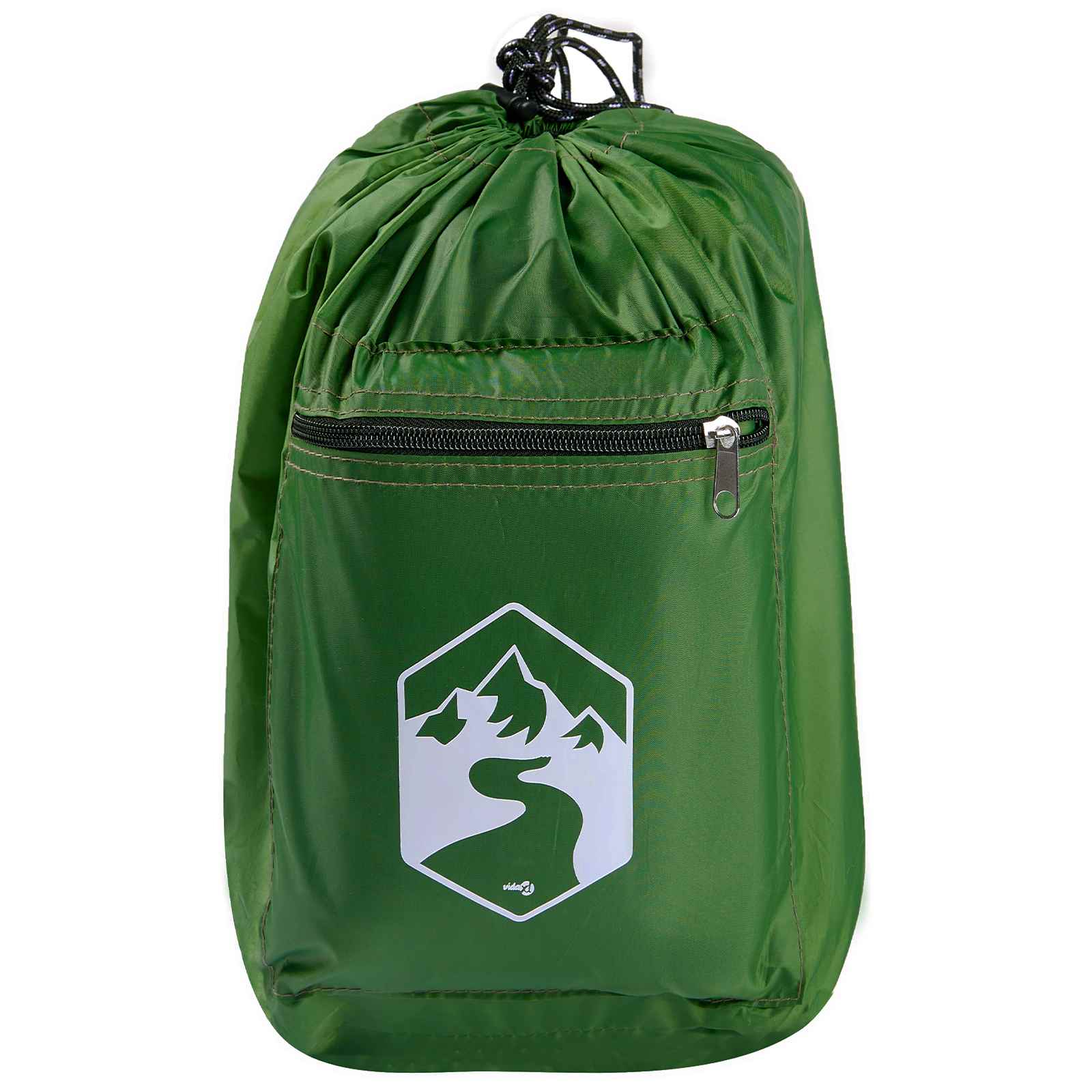 Set Kamp Šatora s krovom 2 pcs Zelena Tafta i Tkanina