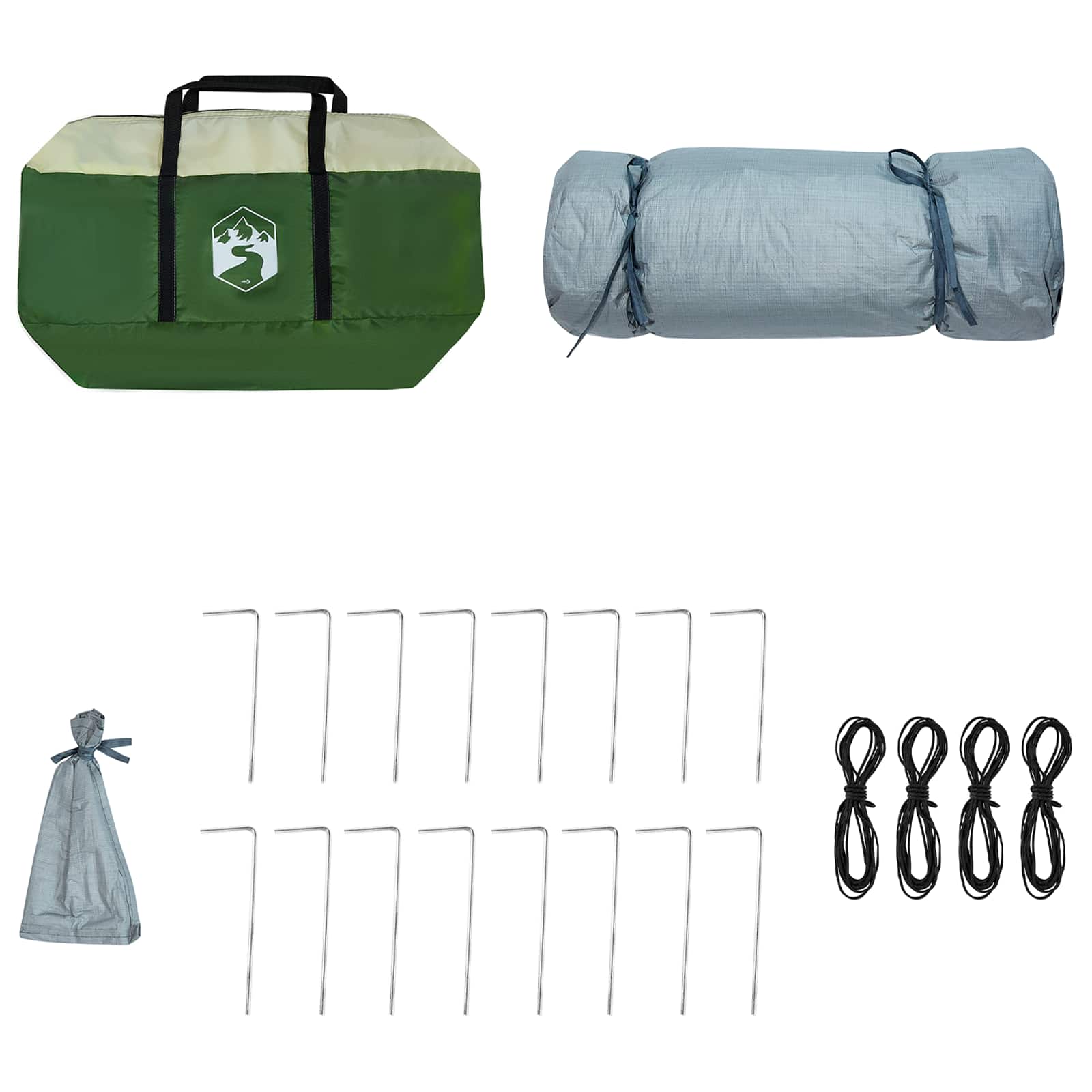 Set Kamp Šatora s krovom 2 pcs Zelena Tafta i Tkanina