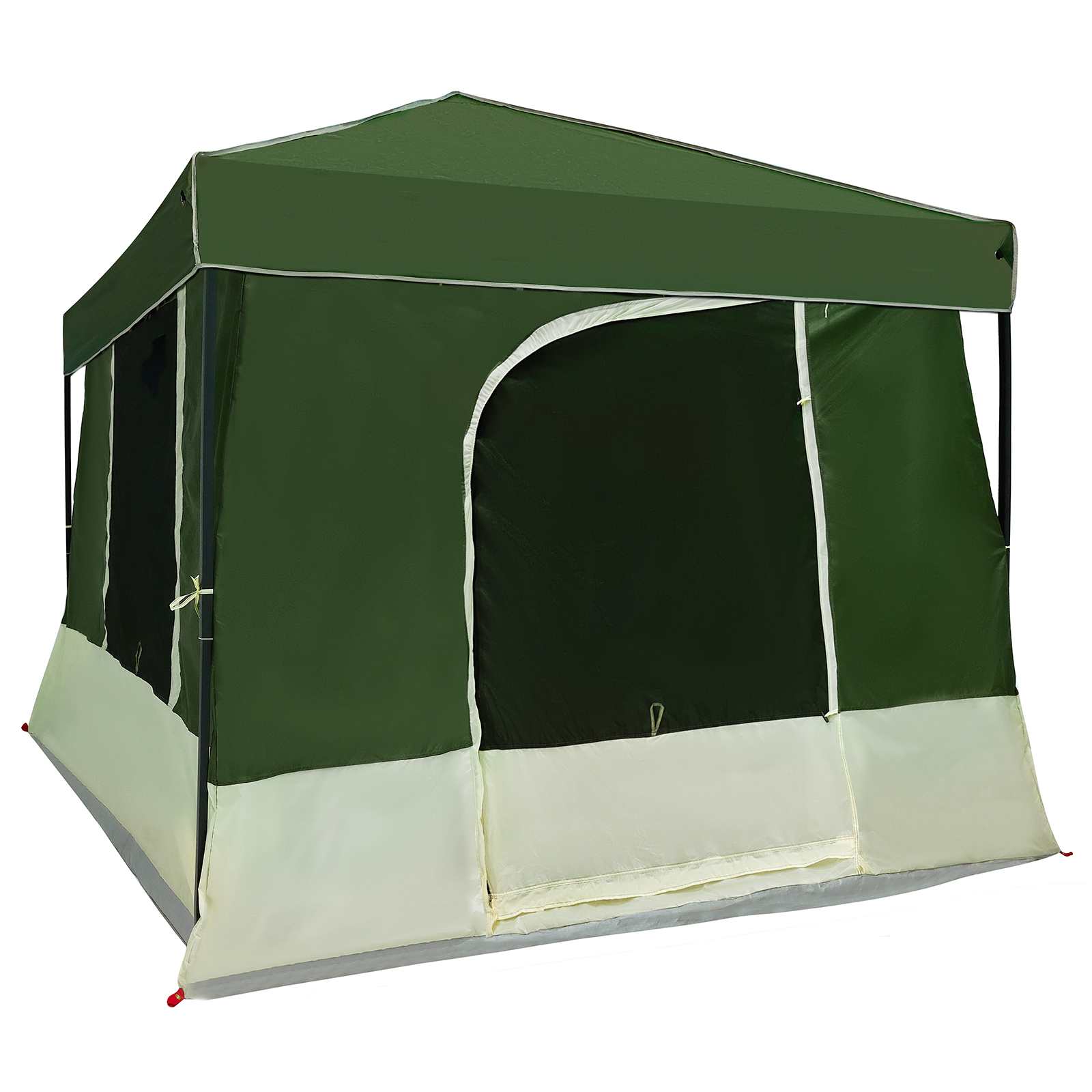 Set Kamp Šatora s krovom 2 pcs Zelena Tafta i Tkanina