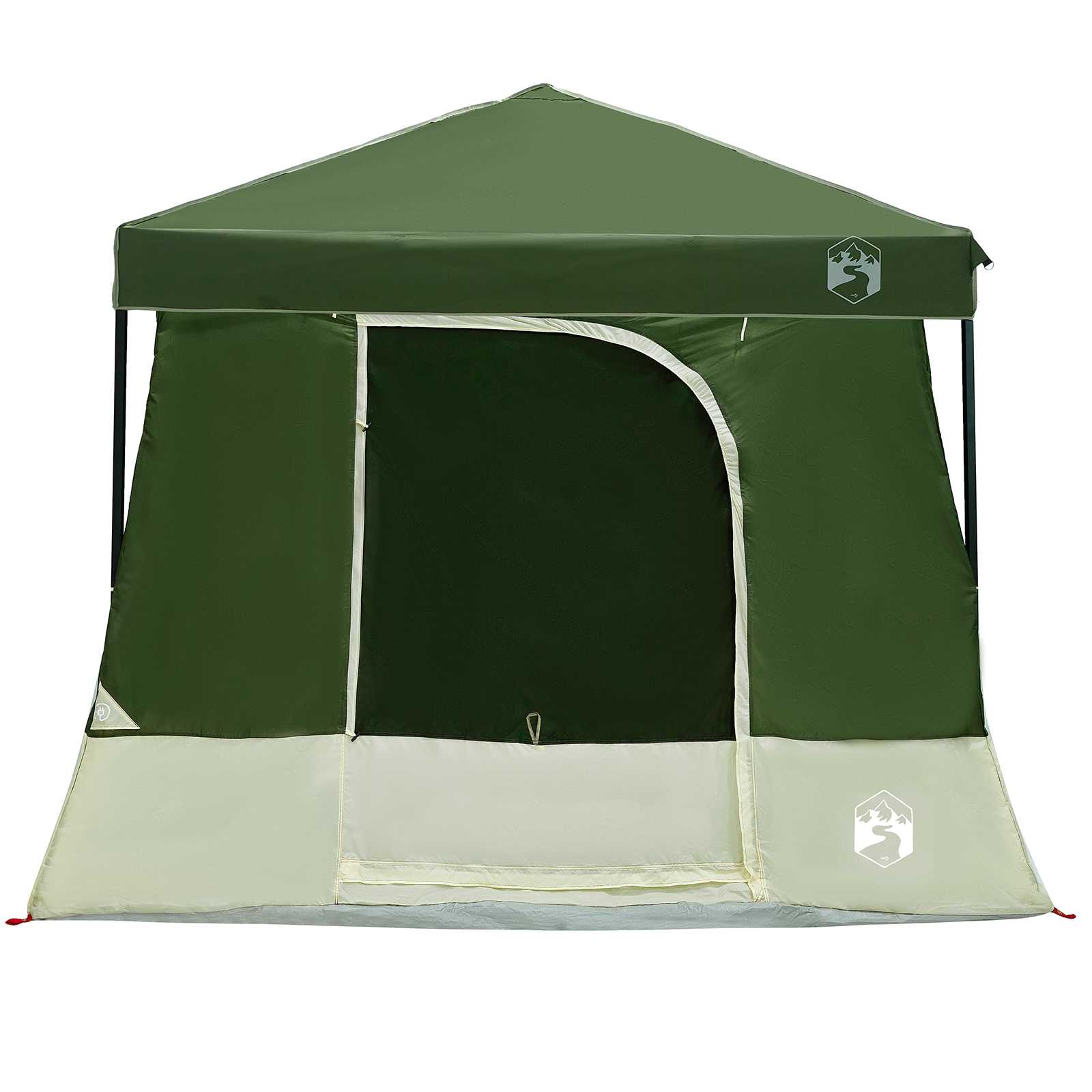 Set Kamp Šatora s krovom 2 pcs Zelena Tafta i Tkanina