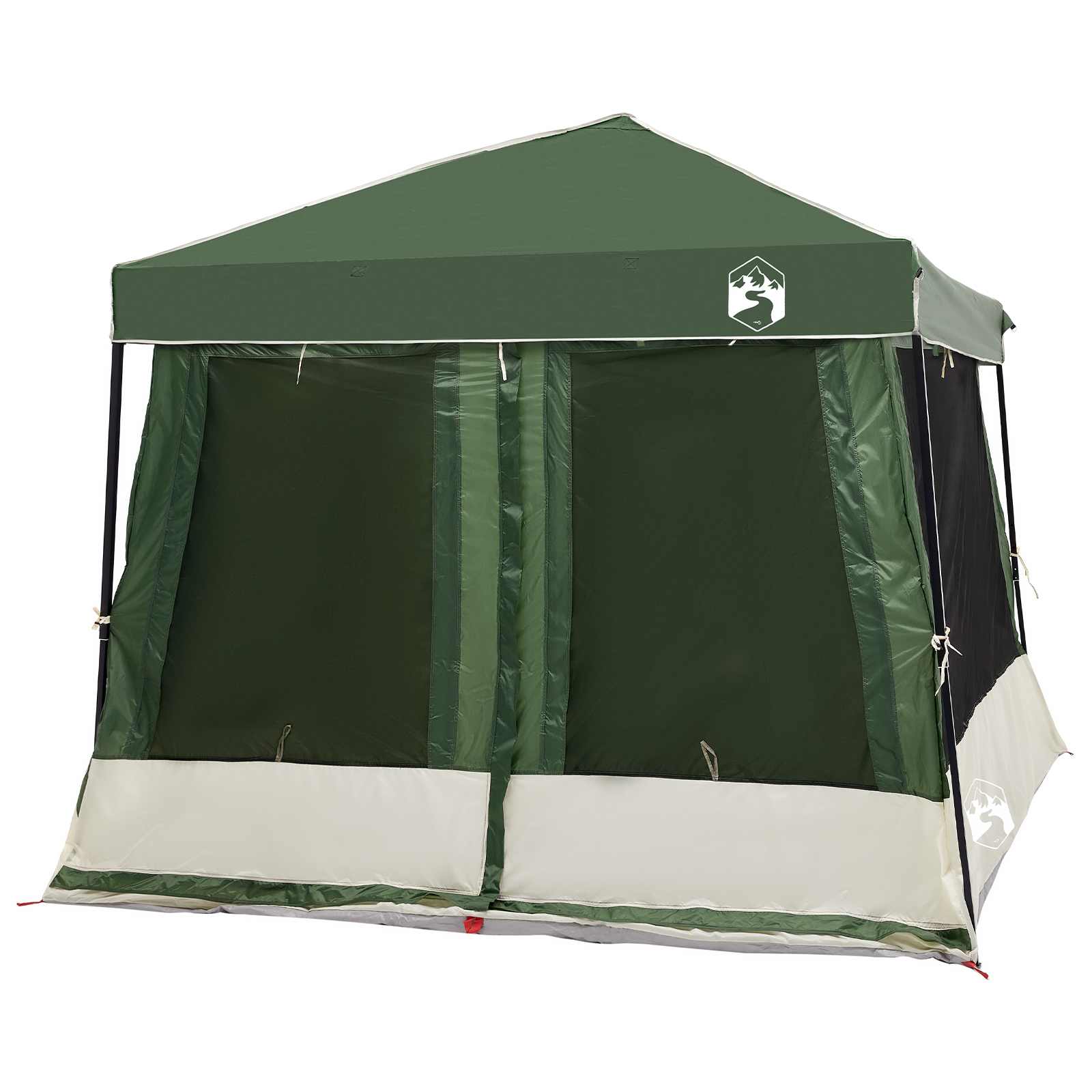 Set Kamp Šatora s krovom 2 pcs Zelena Tafta i Tkanina