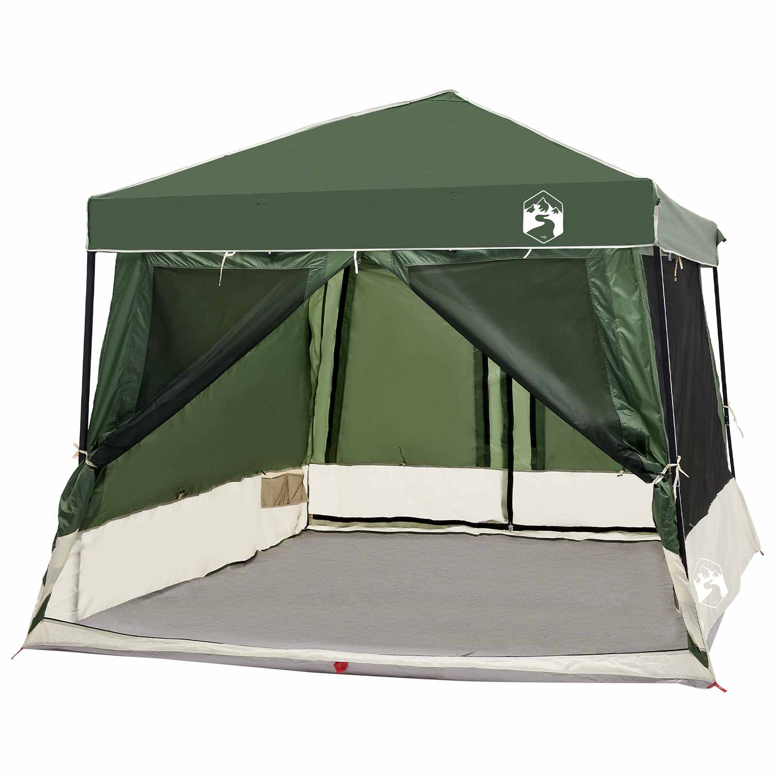 Set Kamp Šatora s krovom 2 pcs Zelena Tafta i Tkanina