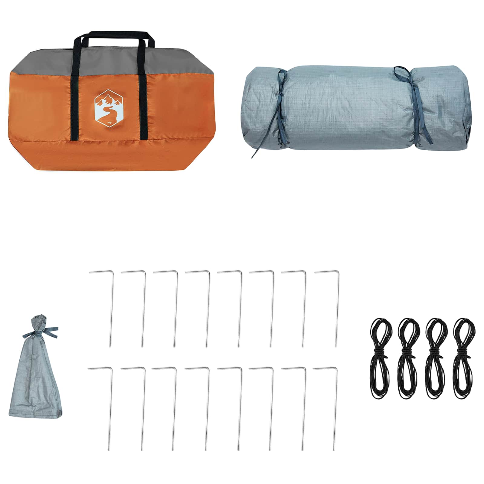 Set Kamp Šatora 2 pcs Siva i narančasta Tafta i Tkanina
