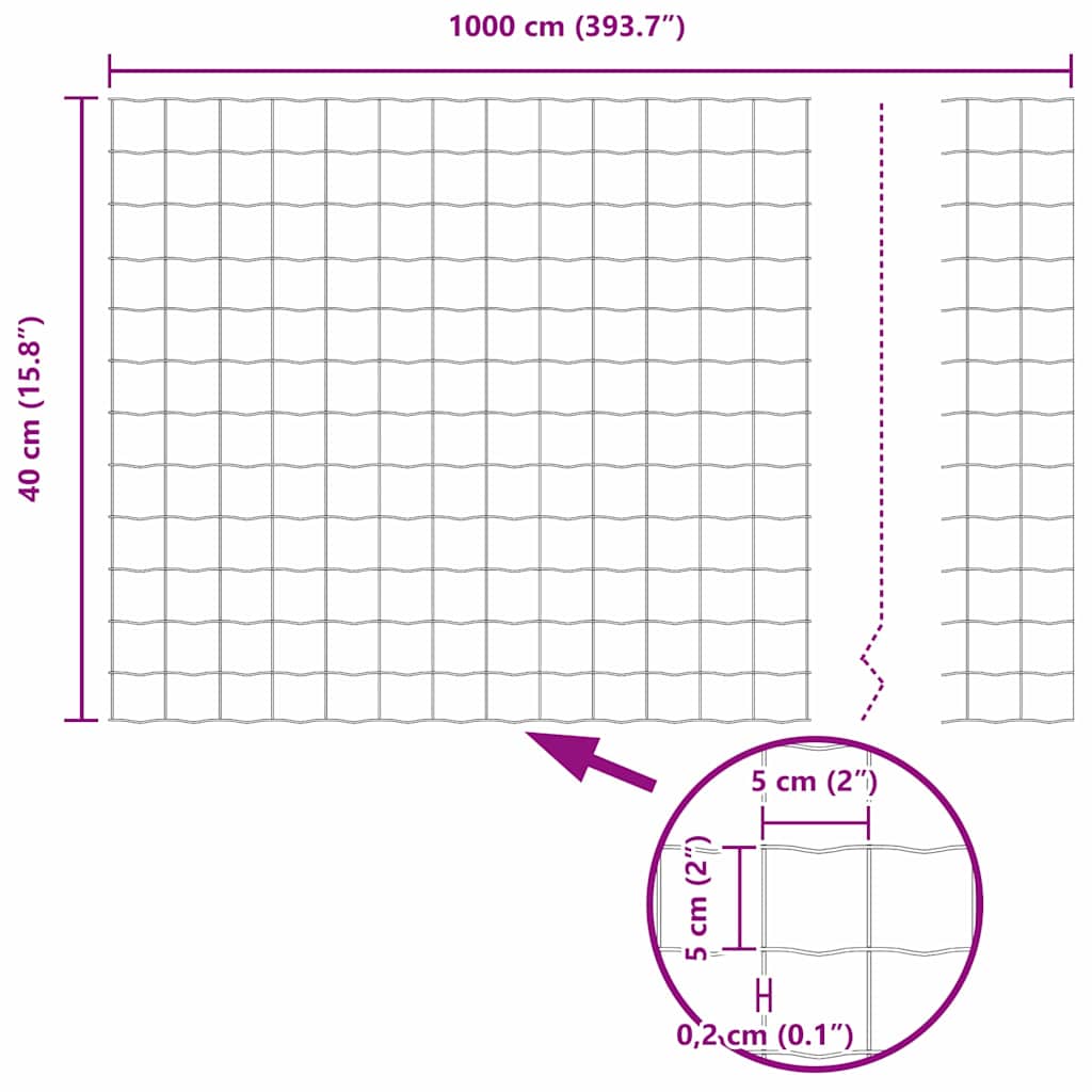Euro ograda Zelena 0,4 x 10 m Željezo prekriveno PVC-om