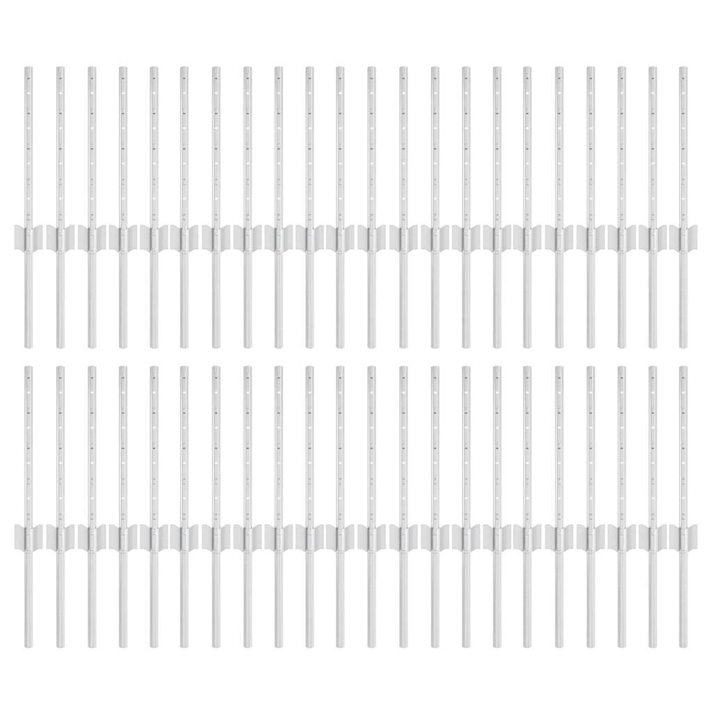 Stup za ogradu 44 pcs Srebrno 80 cm Čelik
