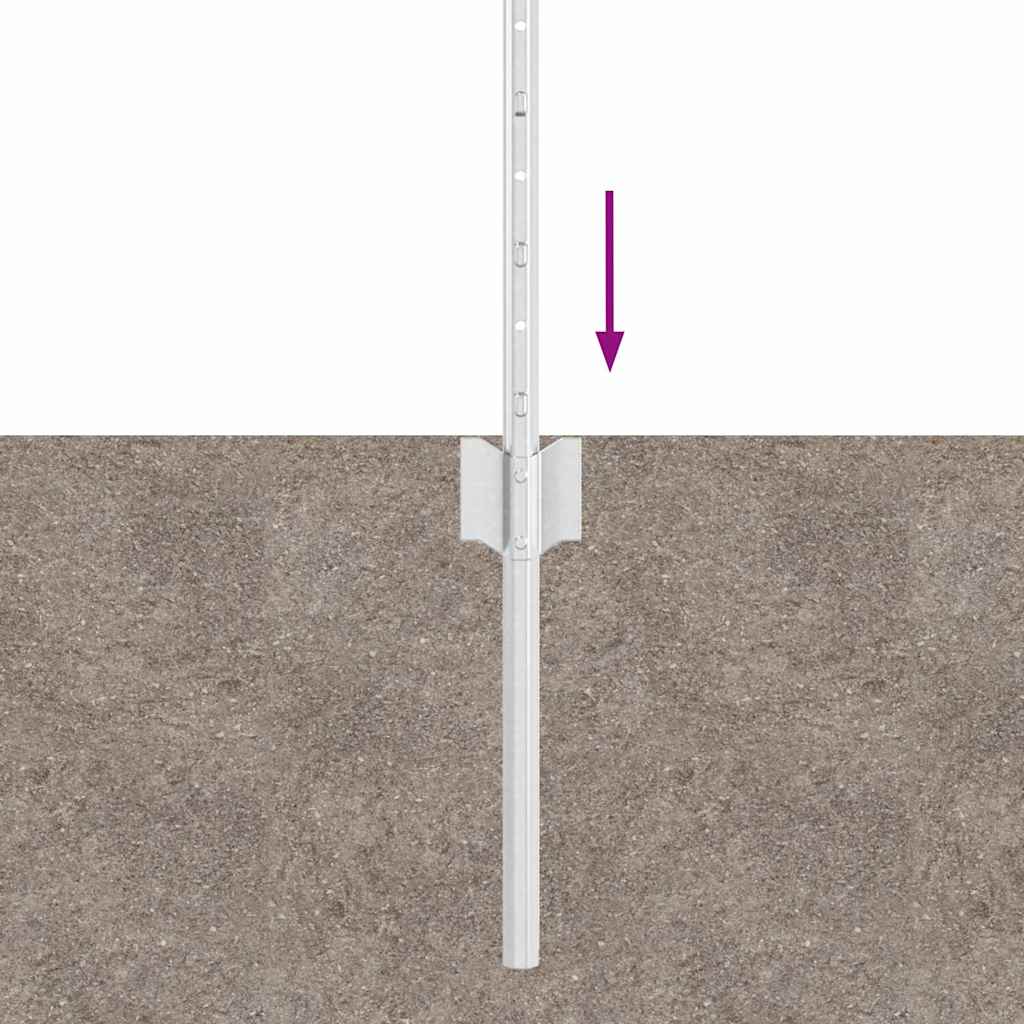 Stup za ogradu 22 pcs Srebrno 100 cm Čelik