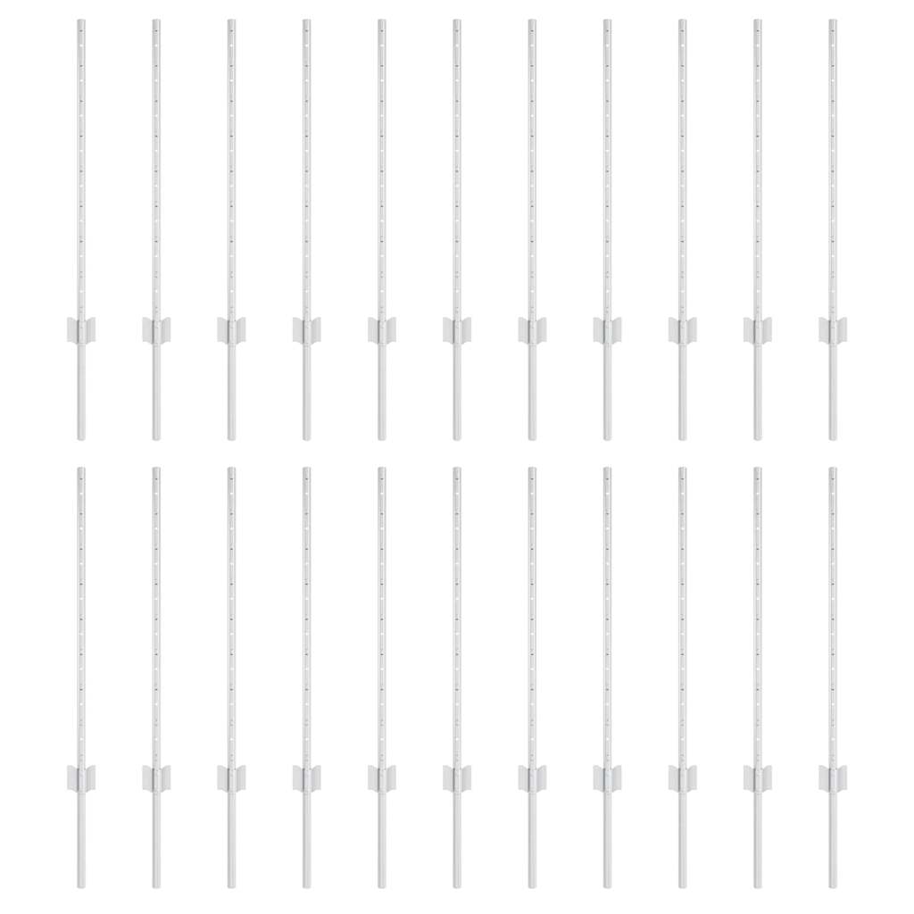 Stup za ogradu 22 pcs Srebrno 120 cm Čelik