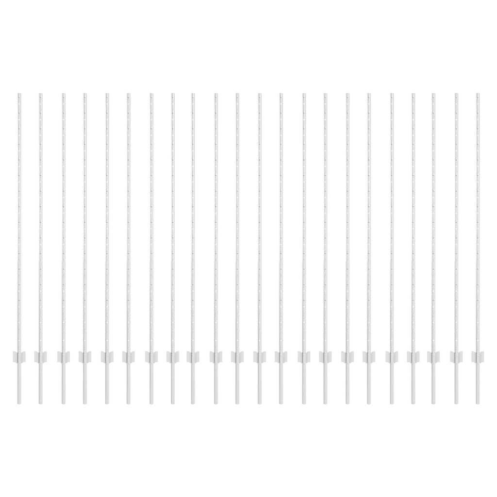 Ugrađeni stup za ogradu 22 pcs Srebrna 200 cm
