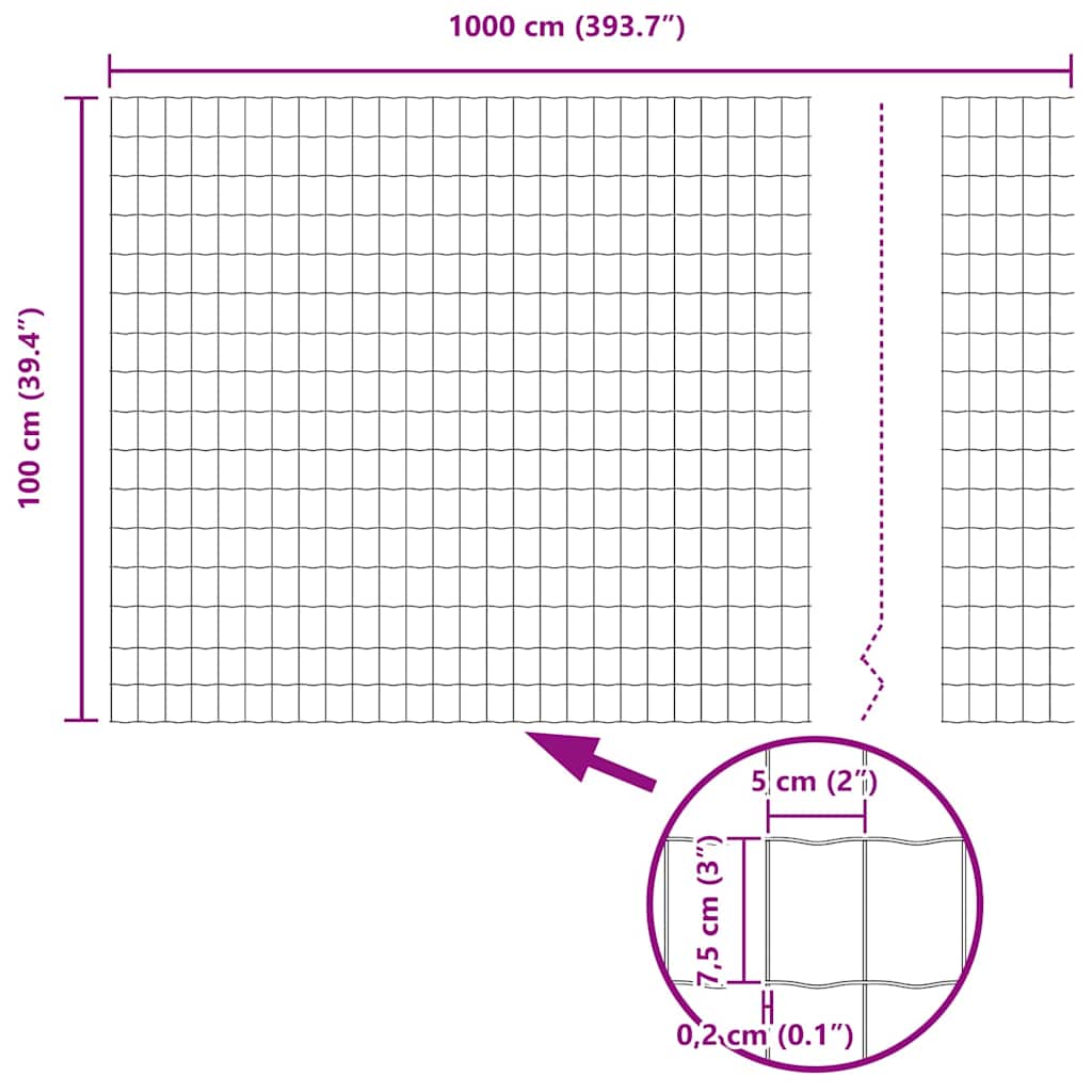 Zavarena žičana ograda 10 x 1 m (Š x V) Čelik premazan PVC-om