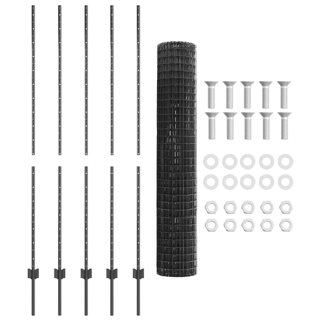 Ograda s postovima Siva