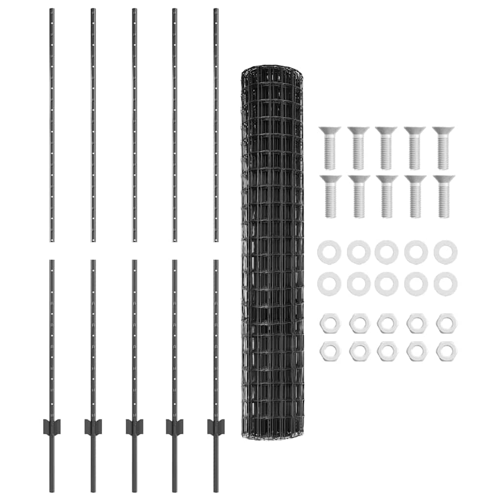 Zavarena žičana ograda 10 x 1,6 m (Š x V) Čelik premazan PVC-om