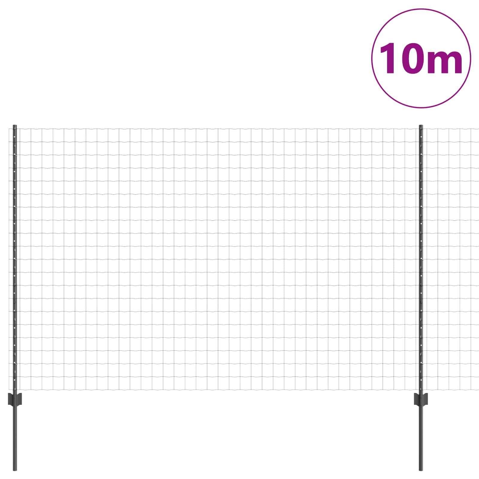 Zavarena žičana ograda 10 x 1,5 m (Š x V) Čelik premazan PVC-om