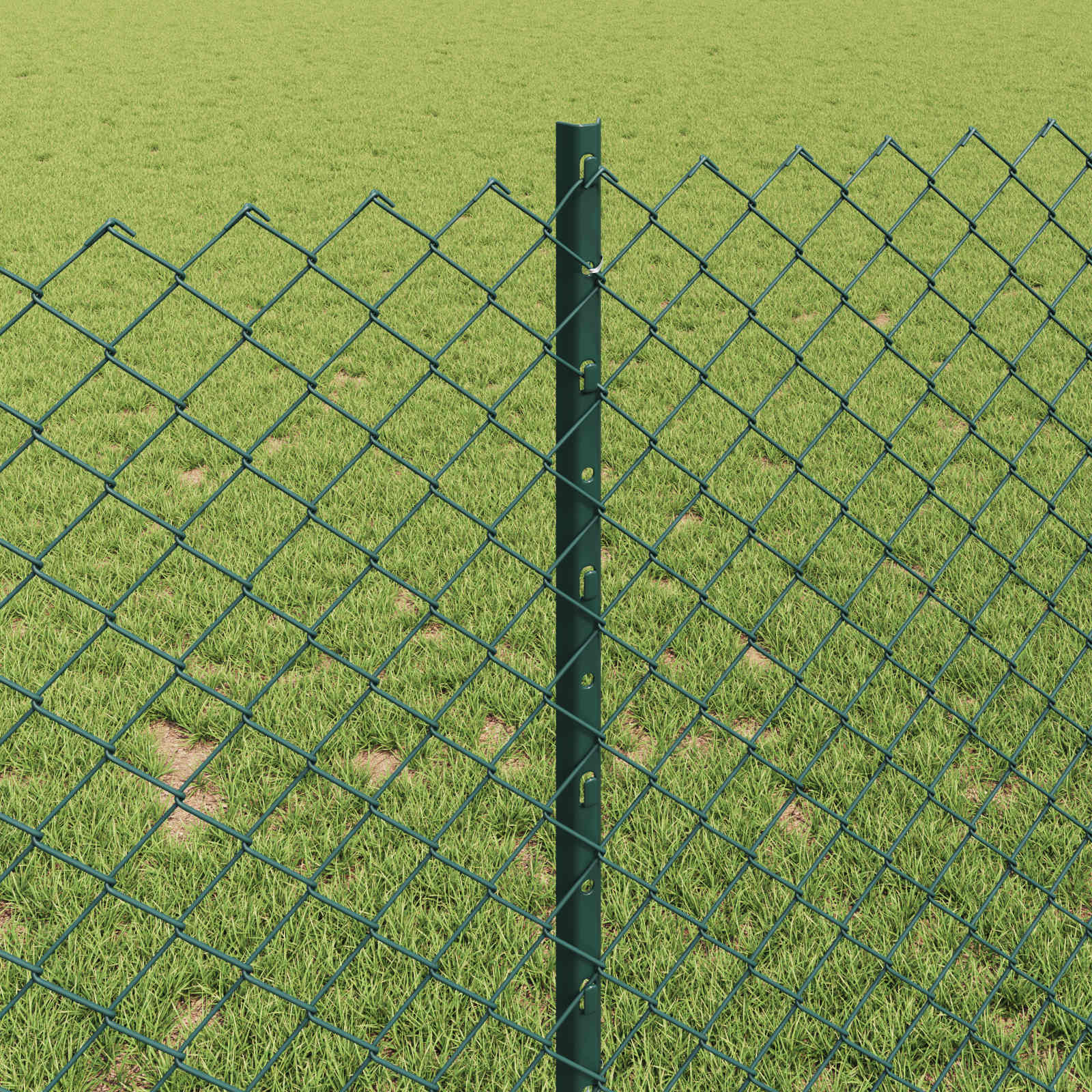 Ograda od lančanih veza s postom 25 x 1 m Čelik premazan PVC-om