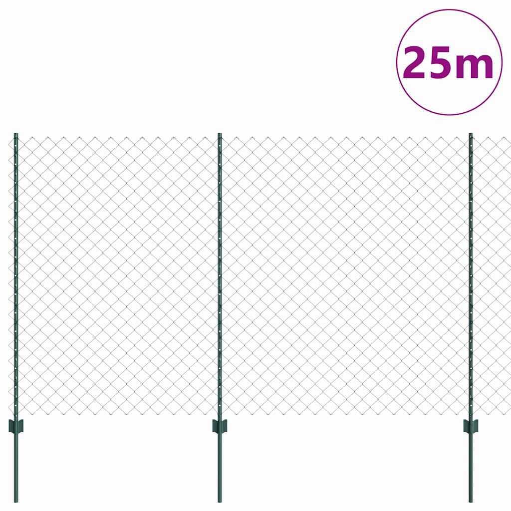 Ograda od lančanih veza s postom 25 x 1,5 m (Š x V)