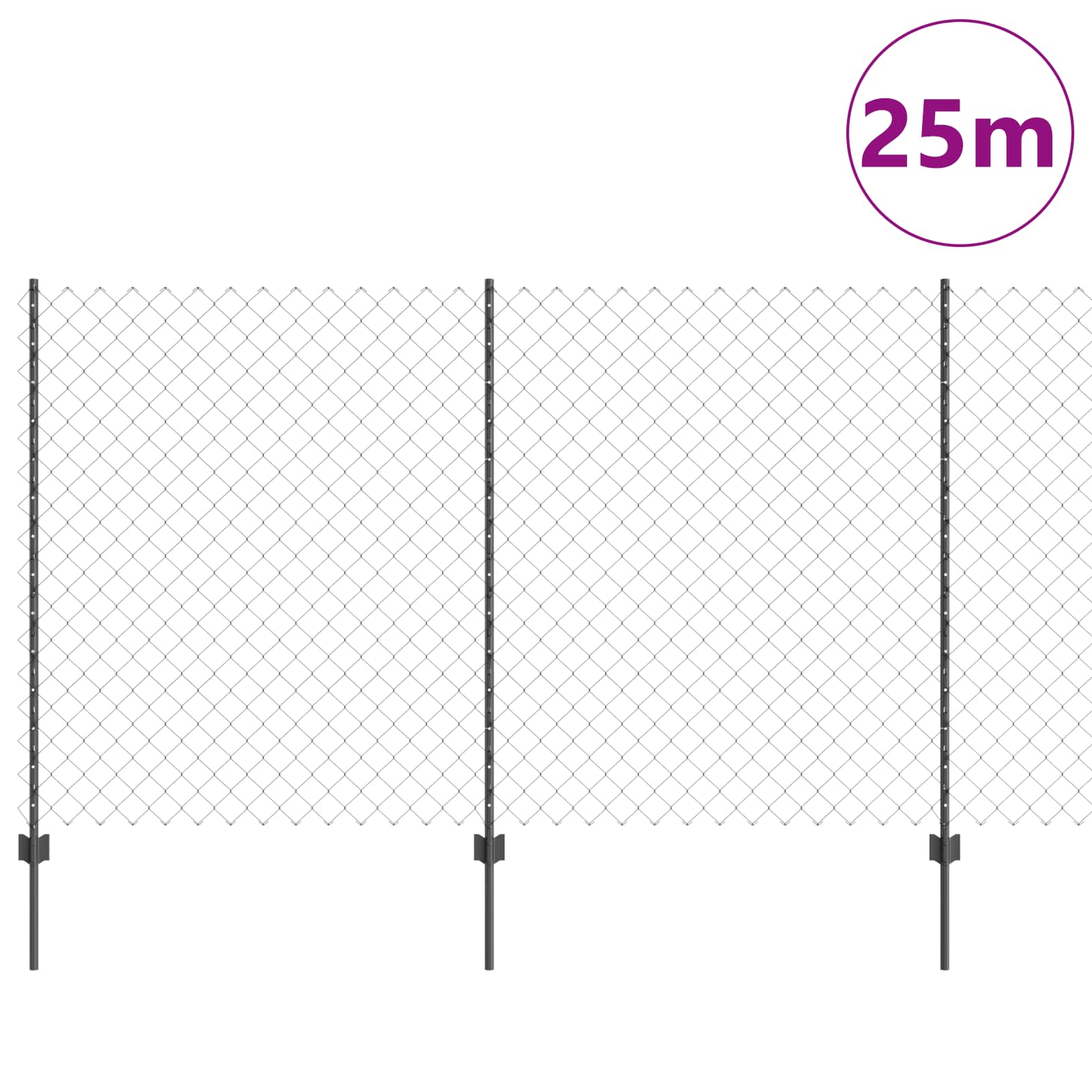 Ograda od lančanih veza s postom 25 x 1,4 m (Š x V)