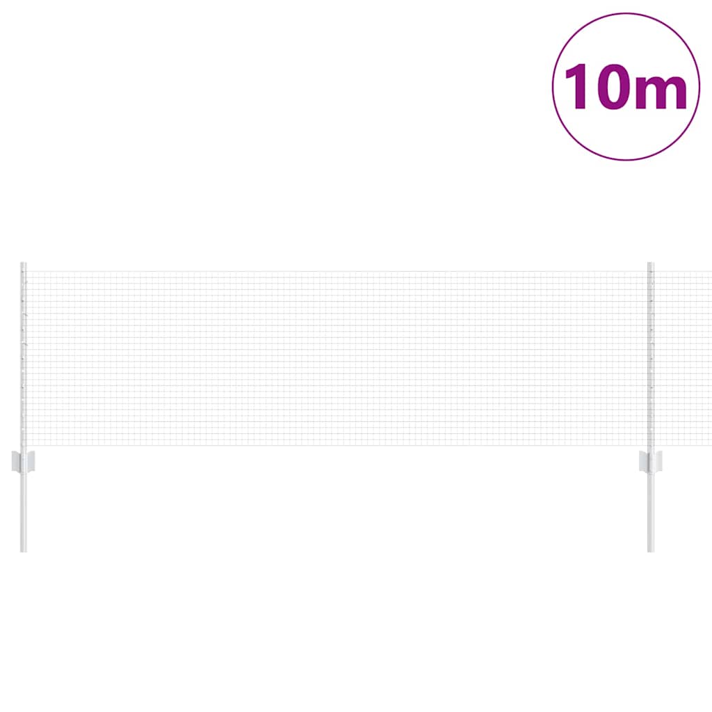 Zavarena žičana ograda s postom 10 x 0,6 m Srebrna Mreža