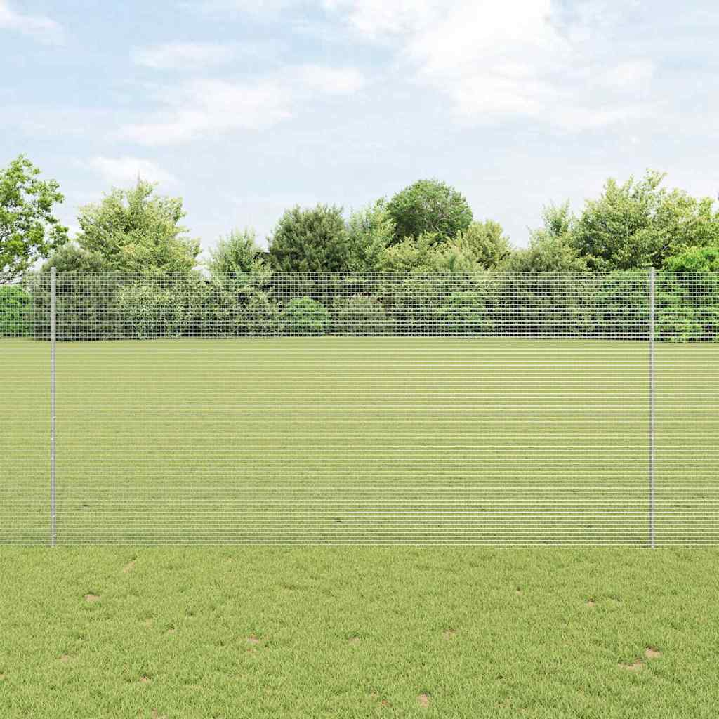 Zavarena žičana ograda s postom 10 x 1,4 m Srebrna Mreža