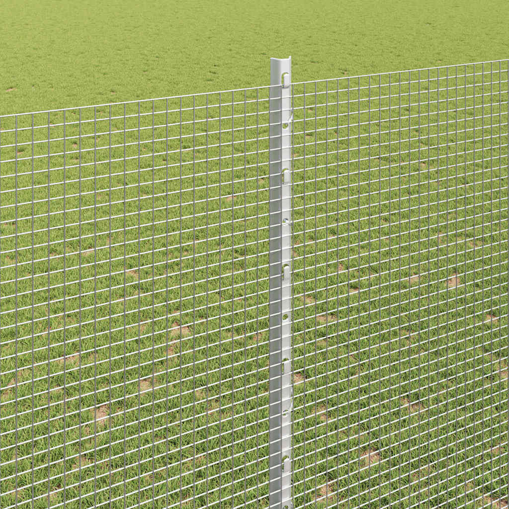 Zavarena žičana ograda s postom 10 x 1,5 m Srebrna Mreža