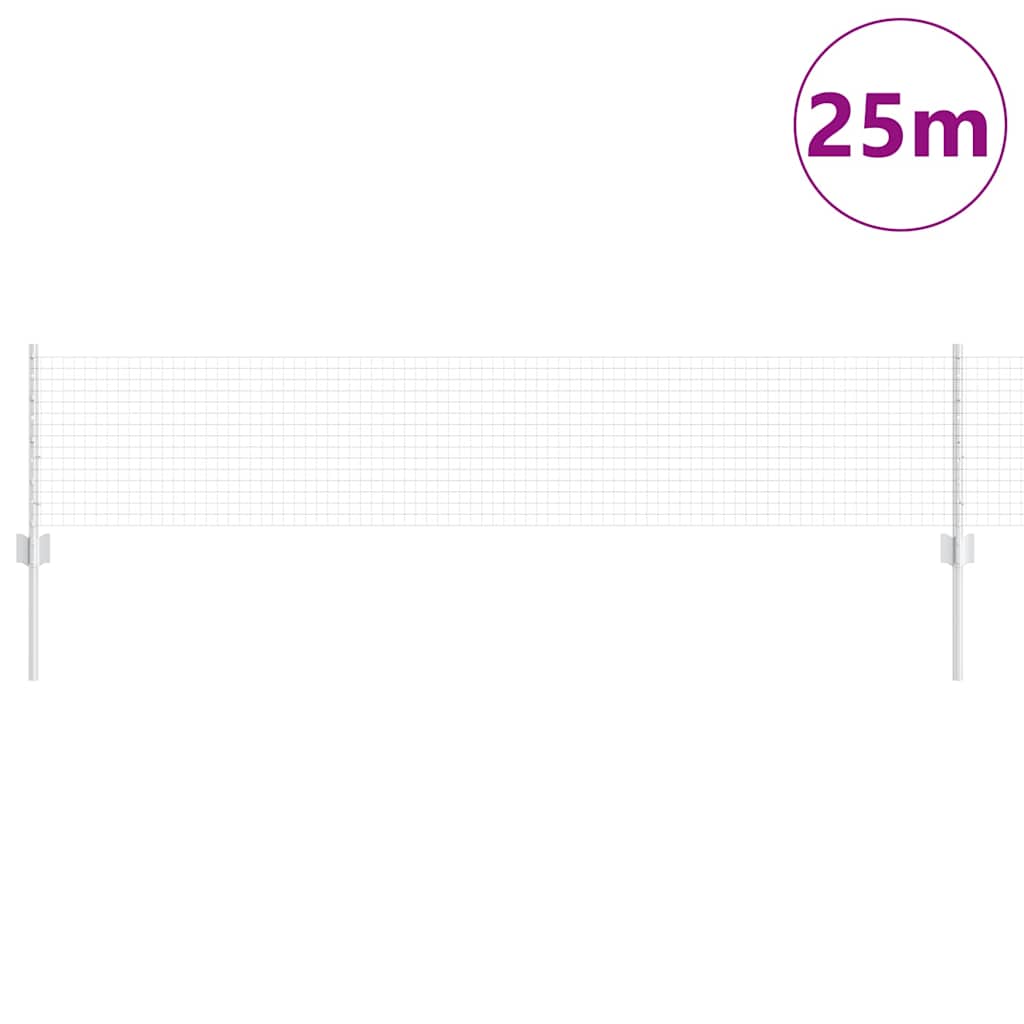 Zavarena žičana ograda s postom 25 x 0,4 m Srebrna Mreža