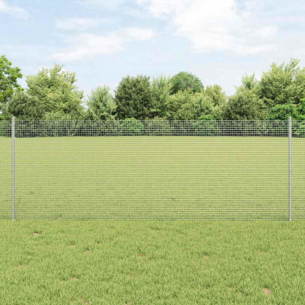 Zavarena žičana ograda s postom 25 x 0,8 m Srebrna Mreža
