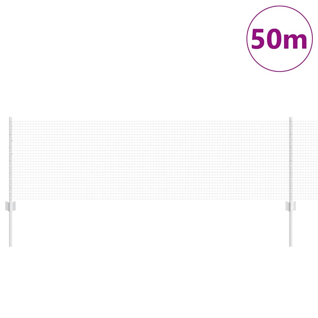 Zavarena žičana ograda s postom 50 x 0,6 m Srebrna Mreža