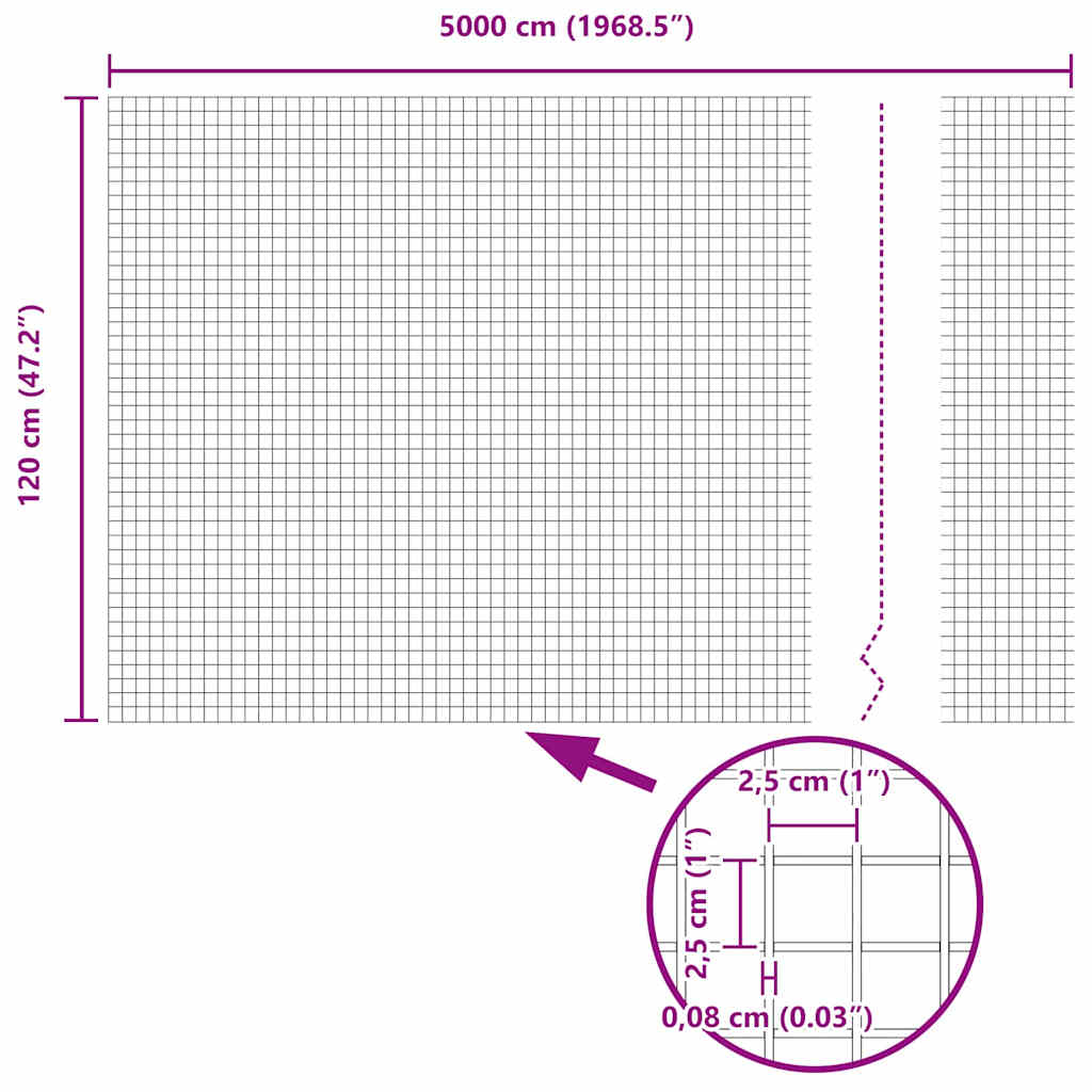 Zavarena žičana ograda s postom 50 x 1,2 m Srebrna Mreža
