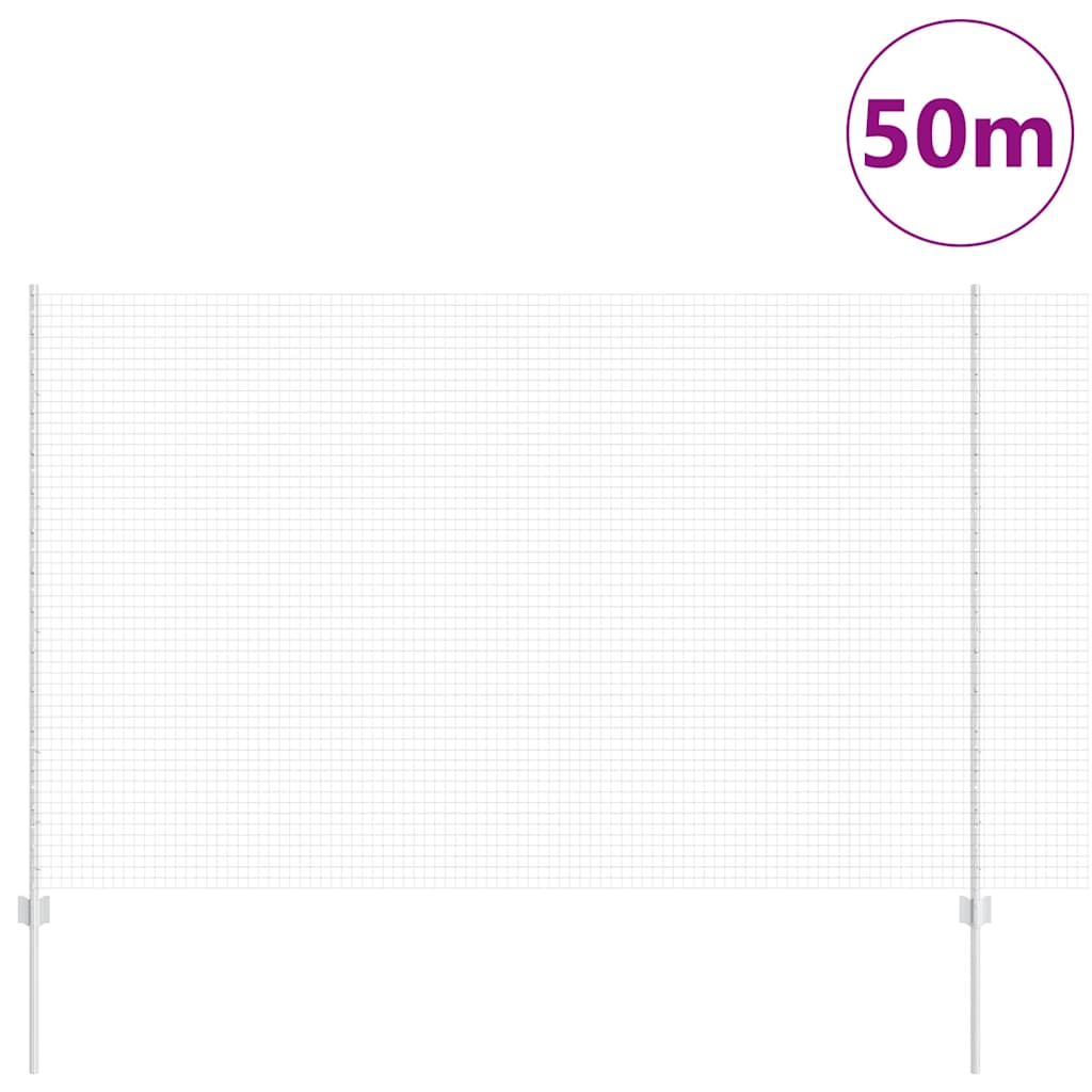 Zavarena žičana ograda s postom 50 x 1,5 m Srebrna Mreža