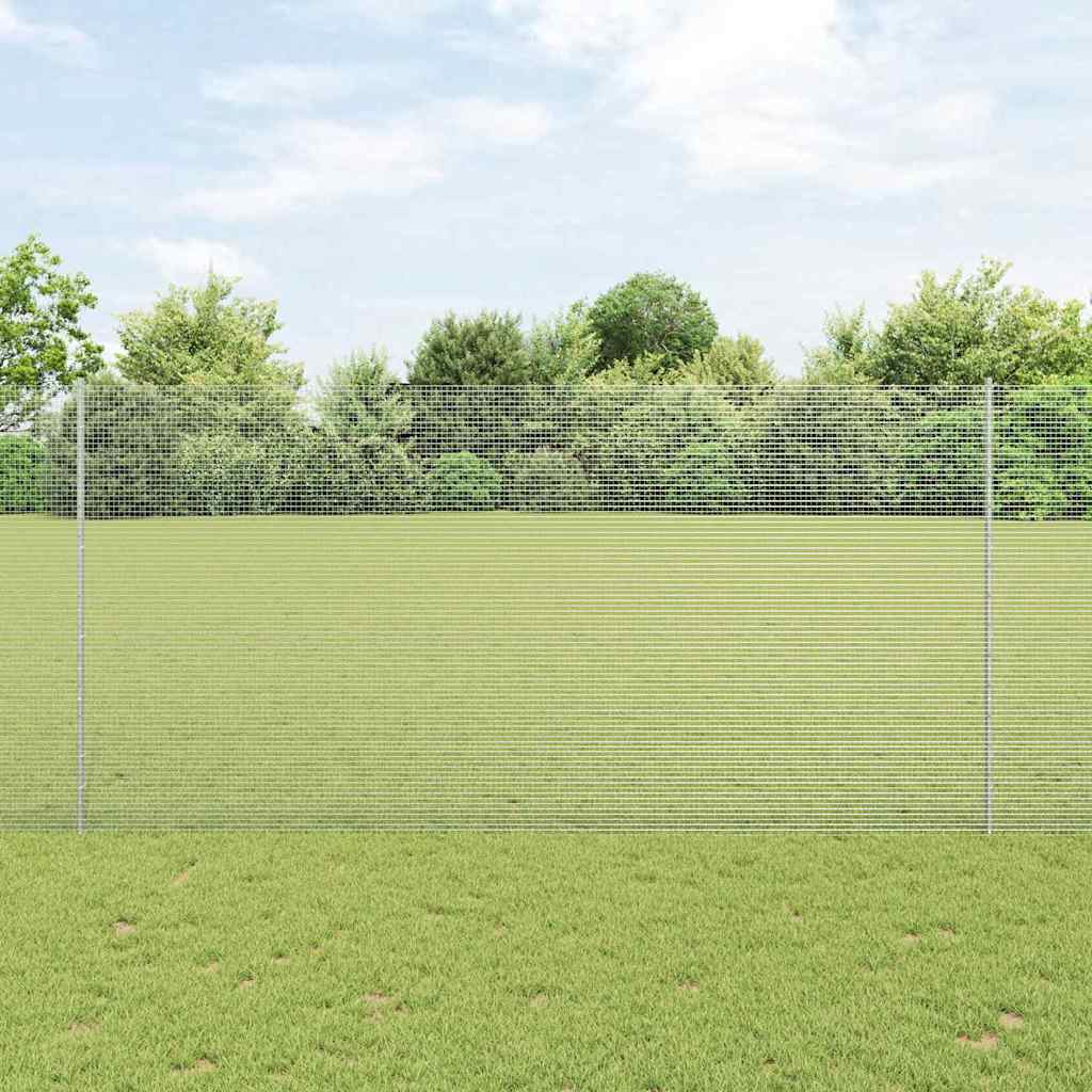 Zavarena žičana ograda s postom 50 x 1,6 m Srebrna Mreža