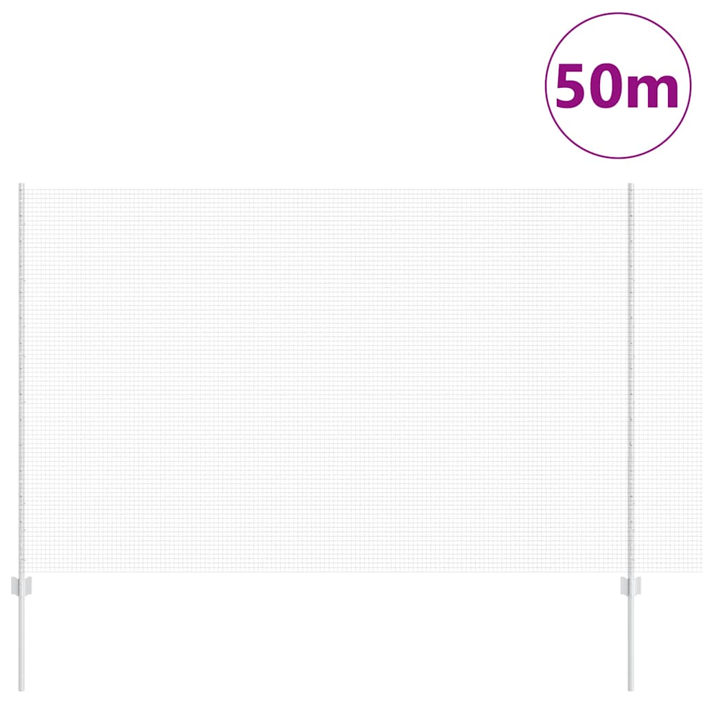 Zavarena žičana ograda s postom 50 x 1,6 m Srebrna Mreža