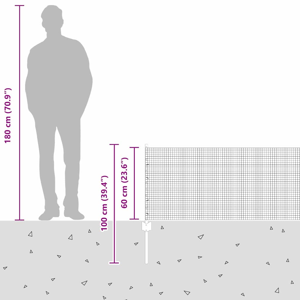 Zavarena žičana ograda s postom 100 x 0,6 m Srebrna Mreža