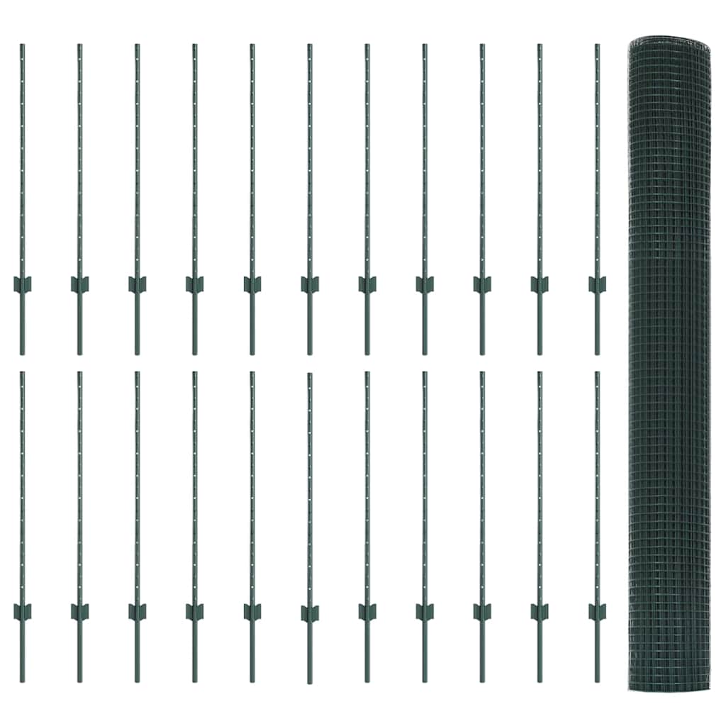 Zavarena žičana ograda s postom 50 x 1 m Čelik premazan PVC-om