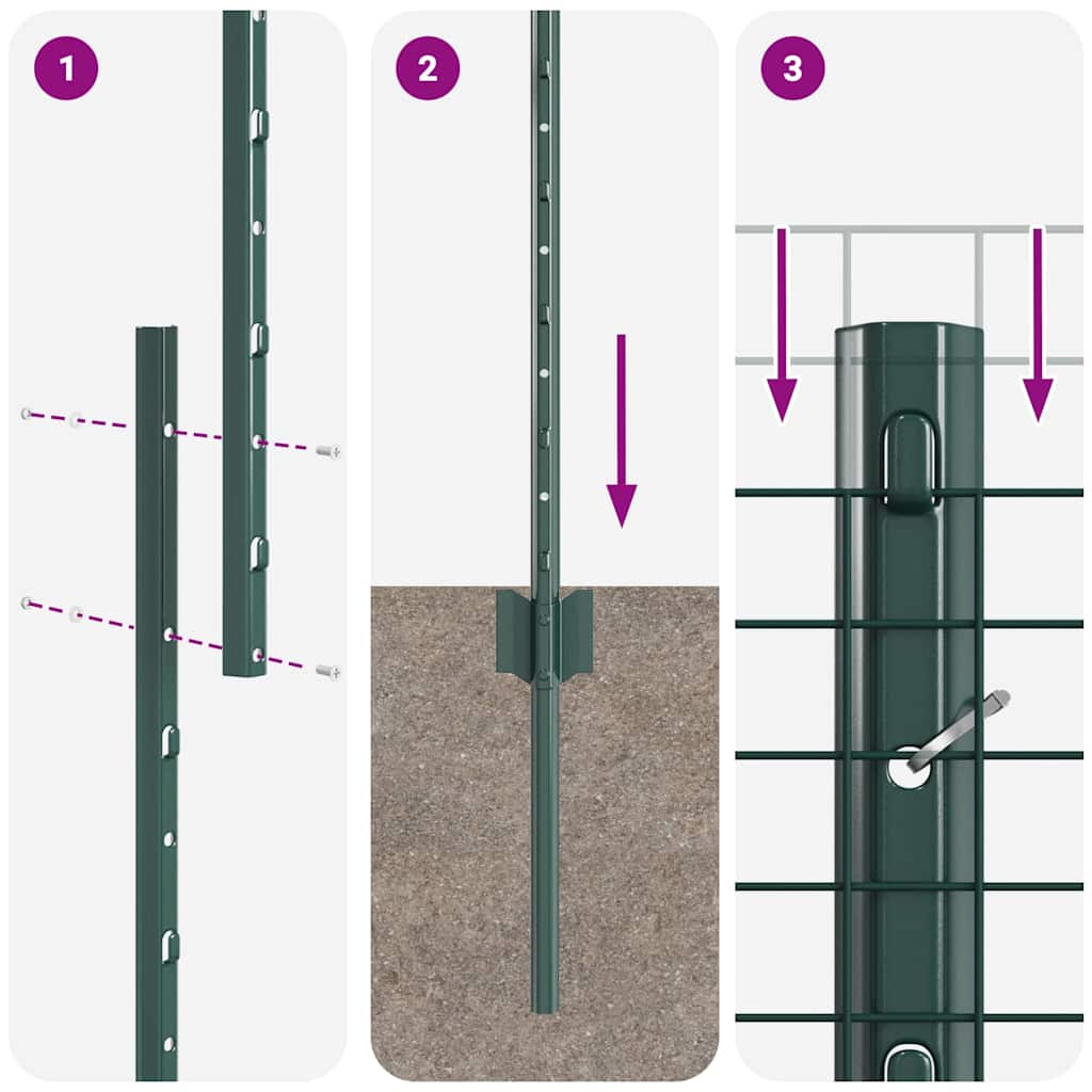 Zavarena žičana ograda s postom 50 x 1 m Čelik premazan PVC-om