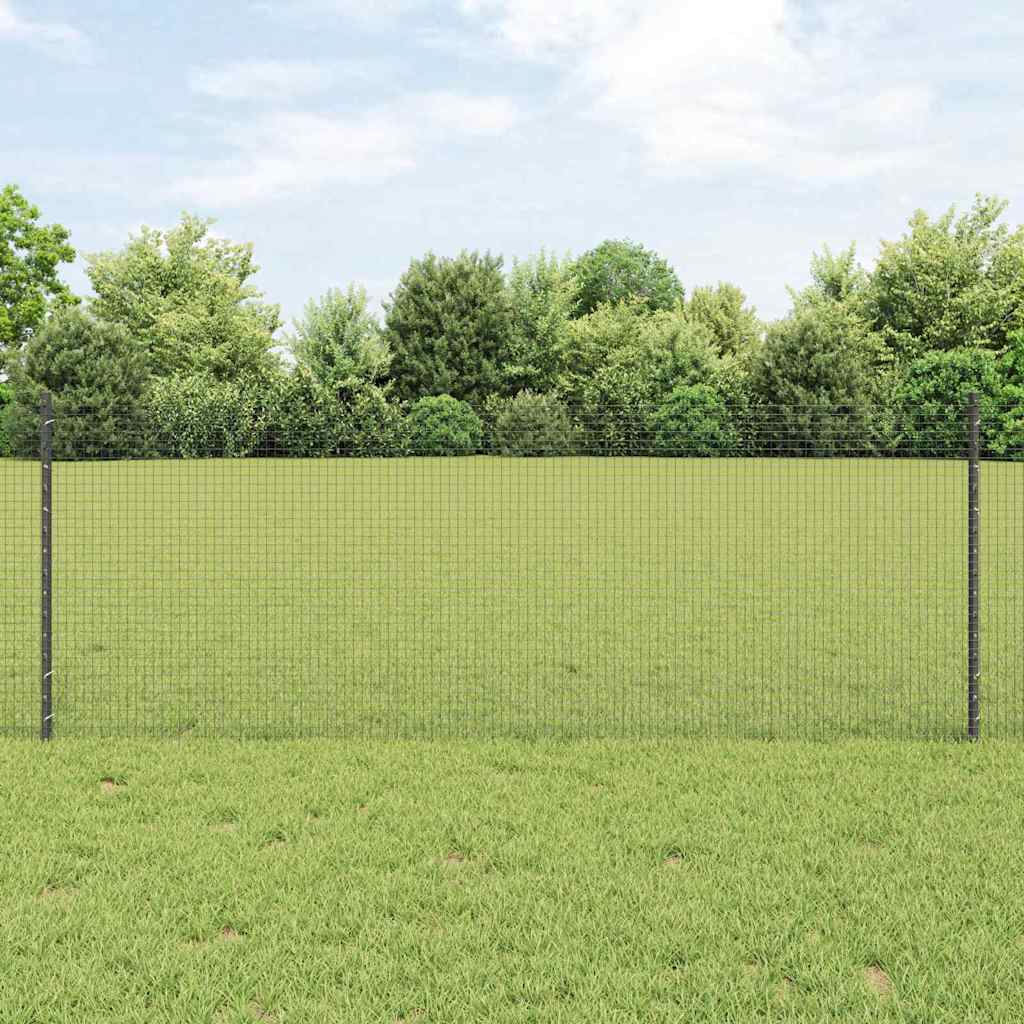 Zavarena žičana ograda s postom 10 x 0,8 m Siva Mreža
