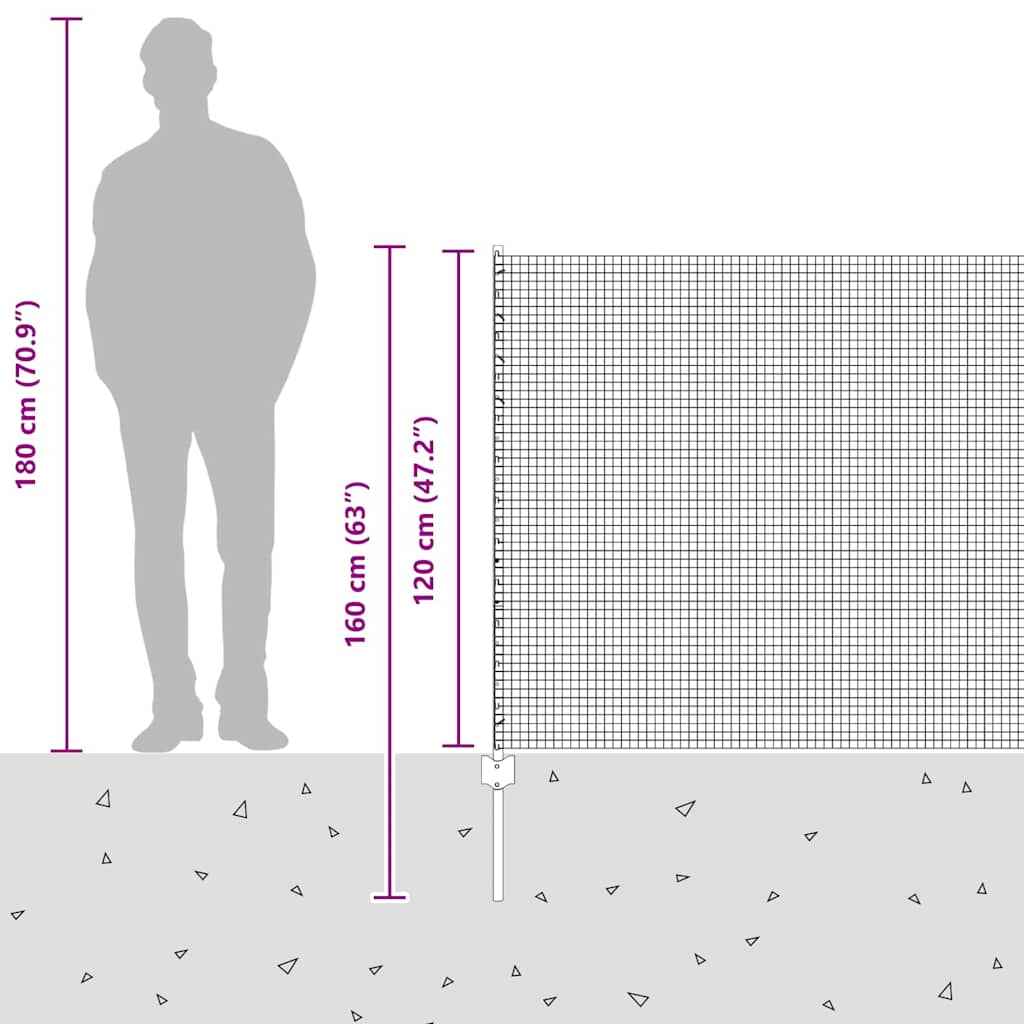 Zavarena žičana ograda s postom 25 x 1,2 m Siva Mreža