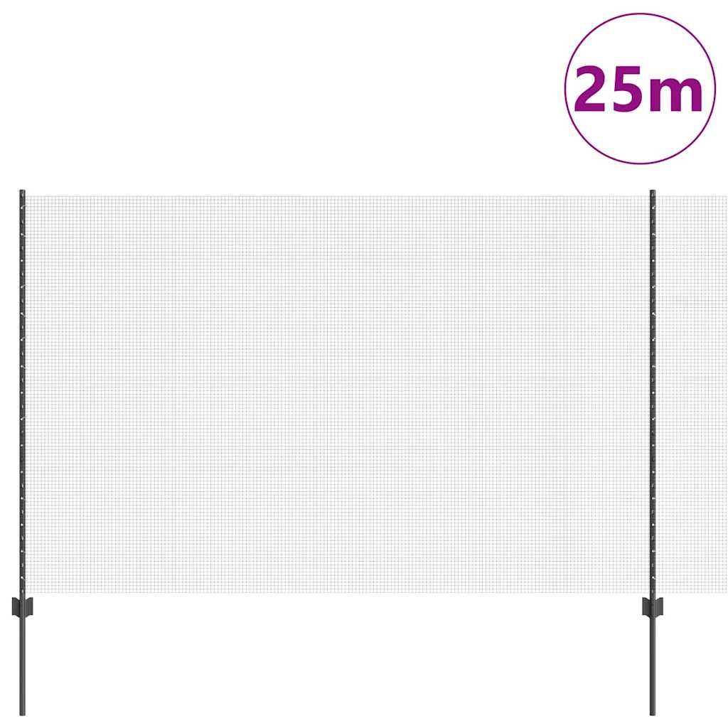 Zavarena žičana ograda s postom 25 x 1,5 m (Š x V)