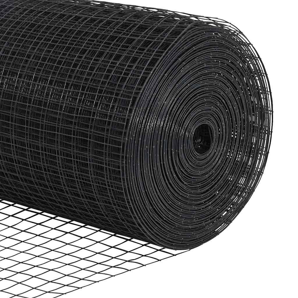 Zavarena žičana ograda s postom 25 x 1,6 m Siva Mreža