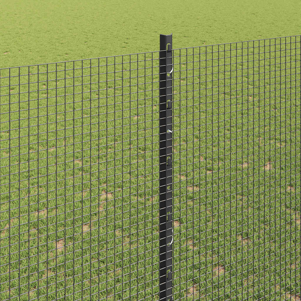 Zavarena žičana ograda s postom 25 x 1,6 m Siva Mreža