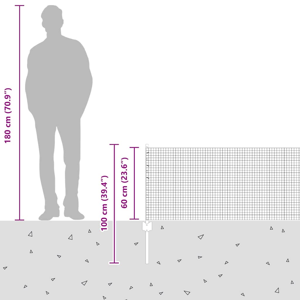 Zavarena žičana ograda s postom 50 x 0,6 m Siva Mreža