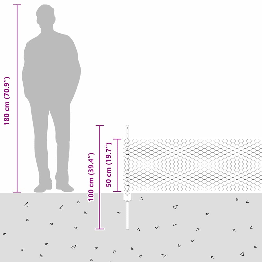 Zavarena žičana ograda 10 x 0,5 m (Š x V) Čelik premazan PVC-om