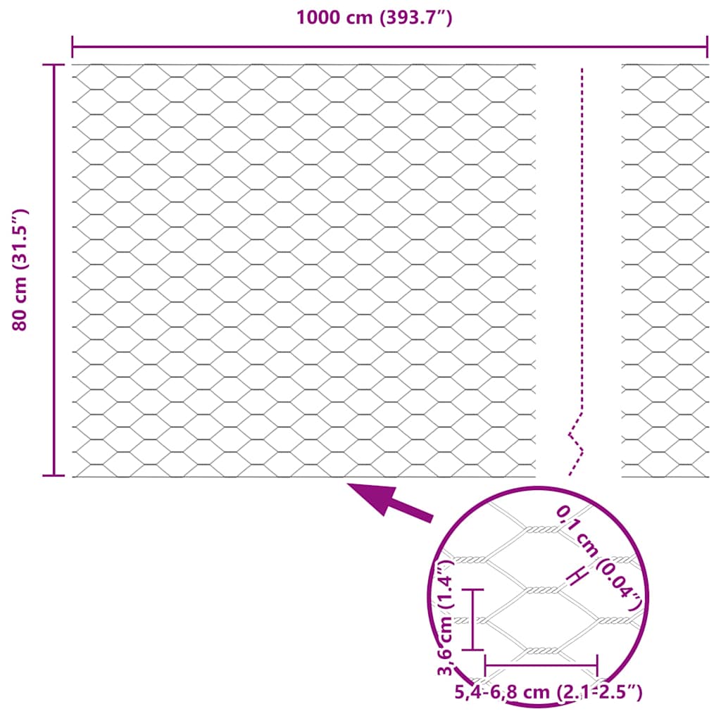 Zavarena žičana ograda 10 x 0,8 m (Š x V) Čelik premazan PVC-om