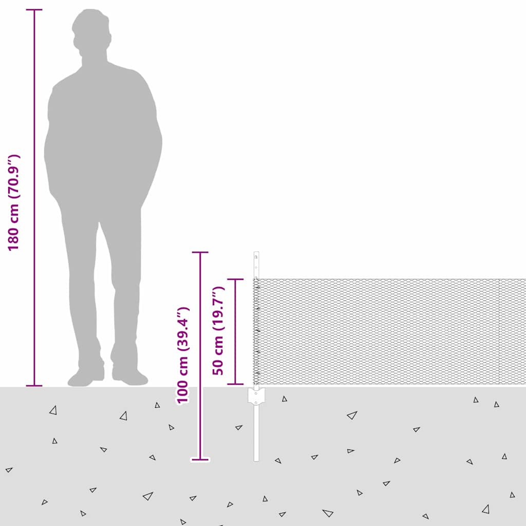 Zavarena žičana ograda 25 x 0,5 m (Š x V) Čelik premazan PVC-om