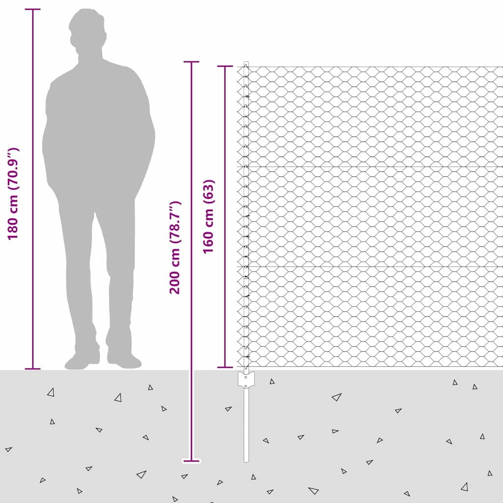 Zavarena žičana ograda 50 x 1,6 m (Š x V) Čelik premazan PVC-om