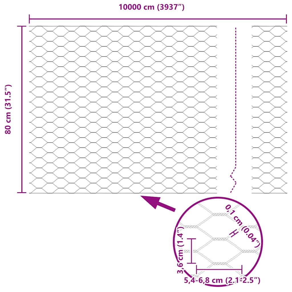 Zavarena žičana ograda 100 x 0,8 m (Š x V)