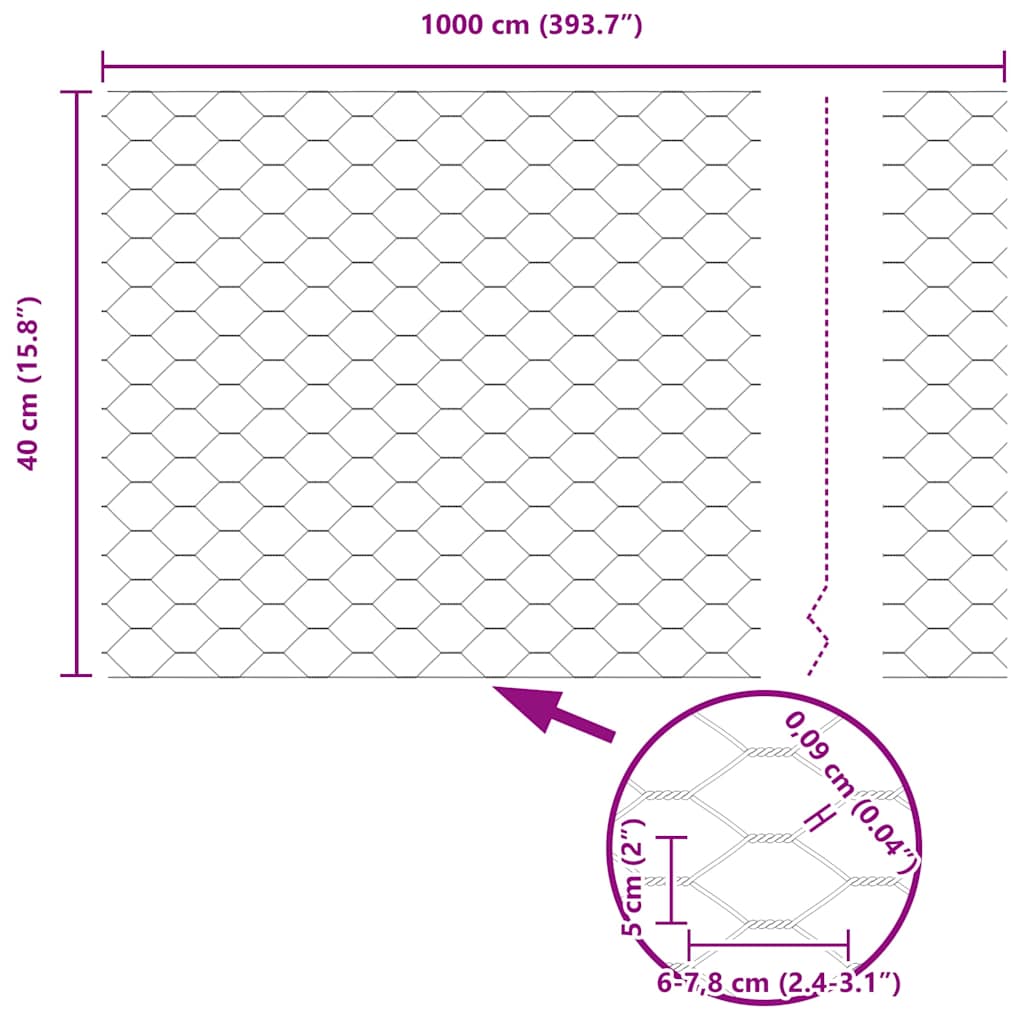 Zavarena žičana ograda 10 x 0,4 m (Š x V) Čelik premazan PVC-om